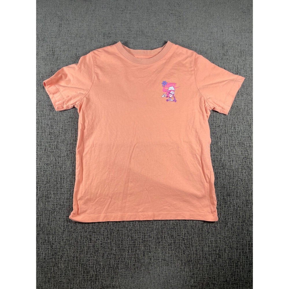 Nike Boys XL Peach Graphic T-Shirt Shoebox Scooter Cartoon Short Sleeve Tee